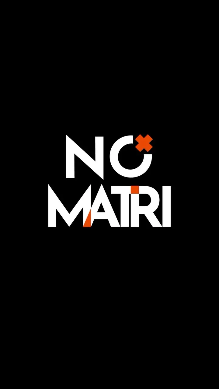 Reel con tipografía NO MATRI sobre fondo negro