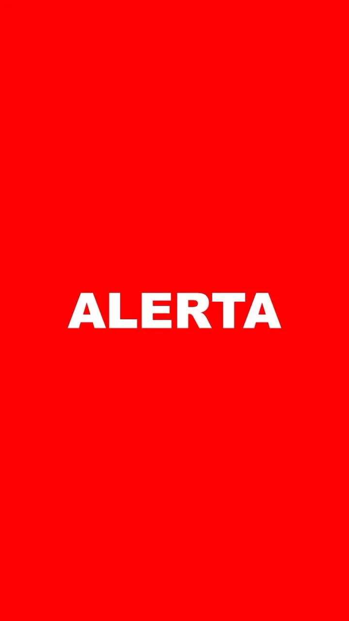 Reel con tipografía ALERTA sobre fondo rojo